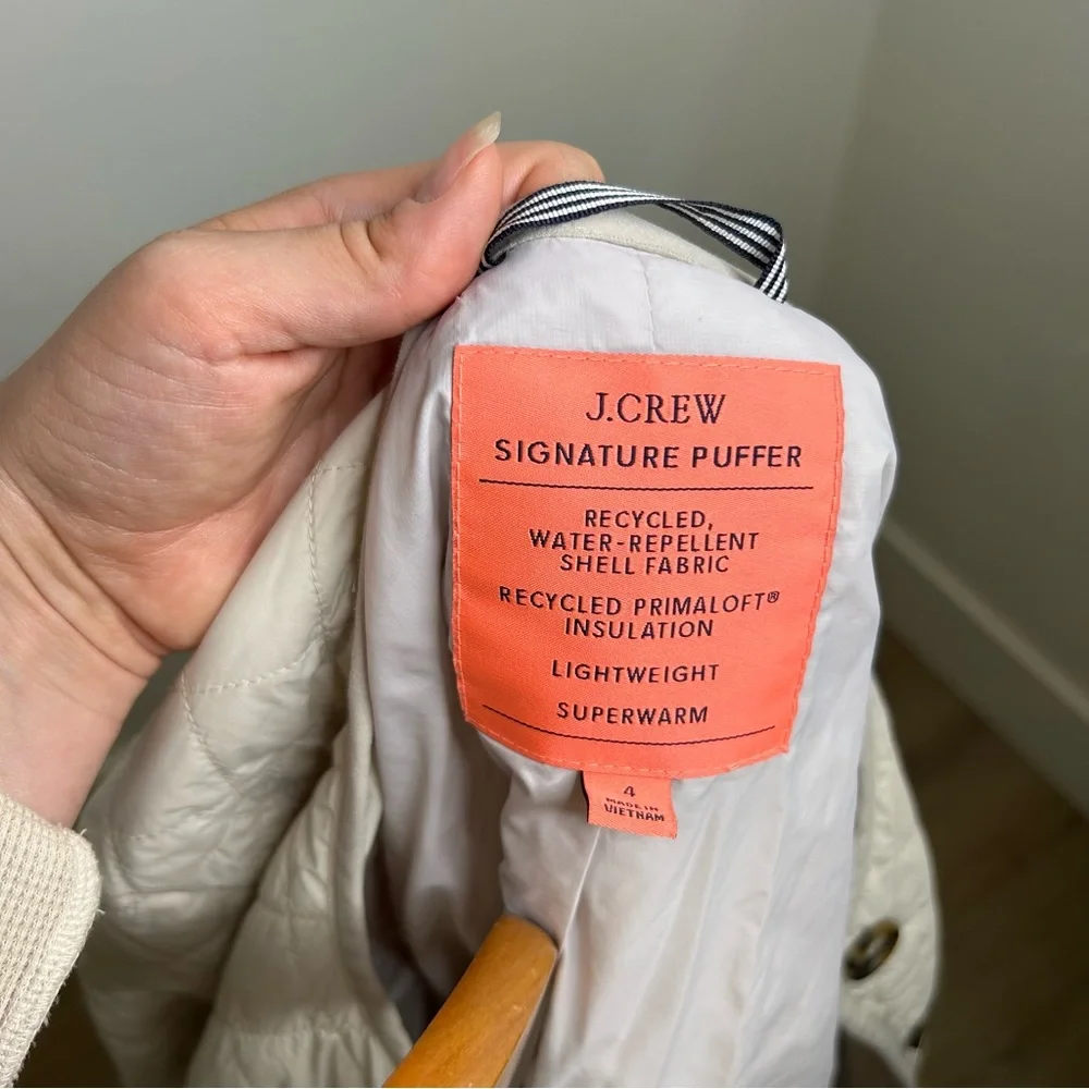 J. Crew Cream Quilted Jacket - Picture 12 of 13